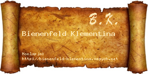 Bienenfeld Klementina névjegykártya